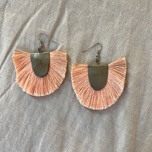 Noonday Pink and Silver Tassle Earrings